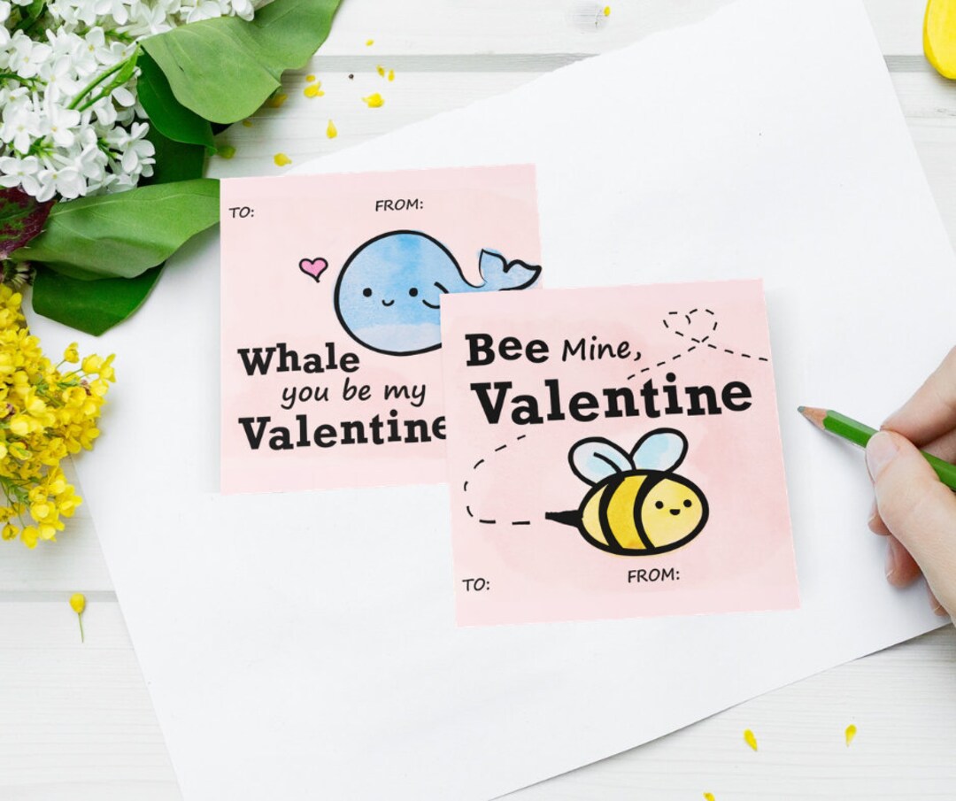 Kids Valentines, Cute Printable Watercolor Instant Download Valentine ...
