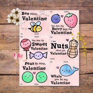 Kids Valentines, Cute Printable Watercolor Instant Download Valentine ...