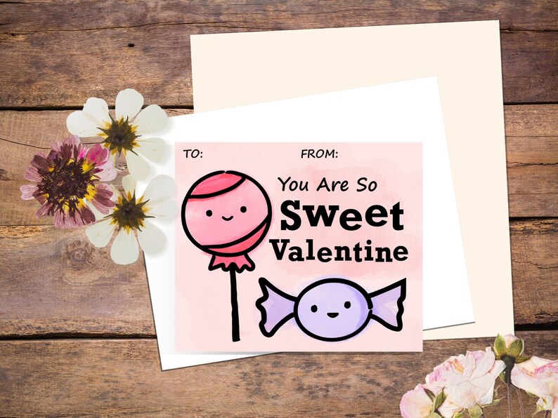Kids Valentines, Cute Printable Watercolor Instant Download Valentine ...
