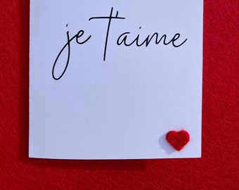 Carte Amour je t'aime