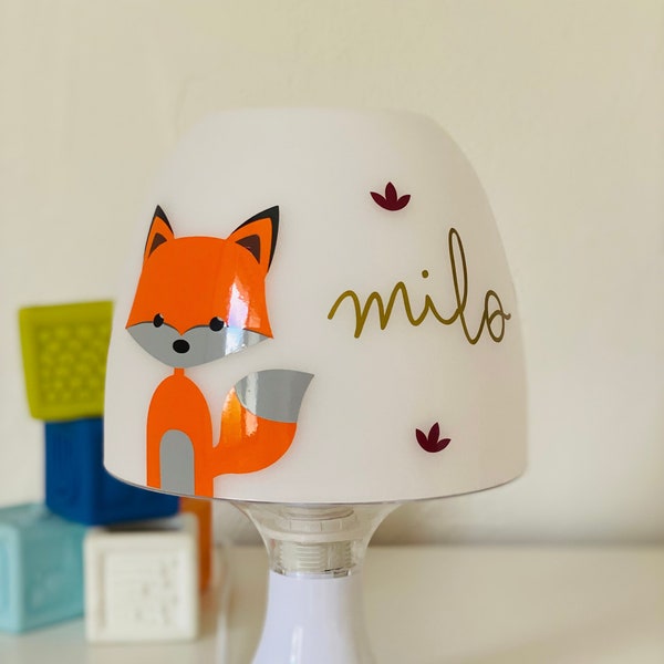 Lampe renard personnalisée  | lampe chambre enfant | lampe chambre bébé | Renard | décoration chambre