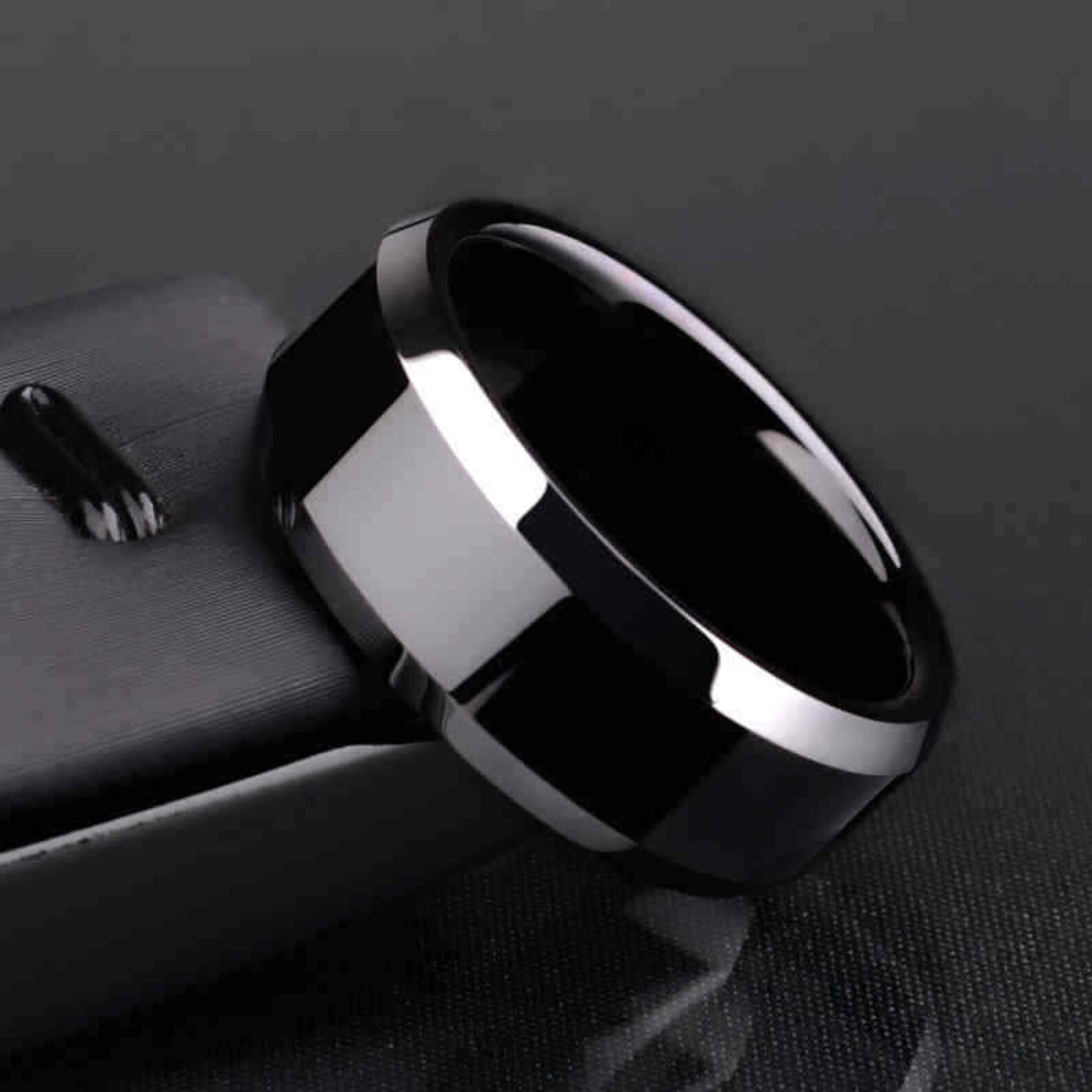 Men Unbreakable Black Titanium Stainless Ring Wedding Lover Etsy