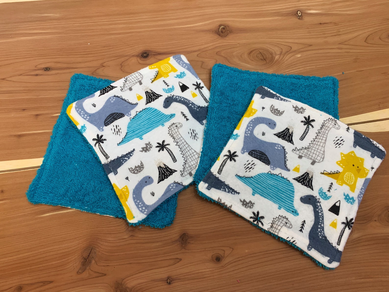 Flannel Baby Washcloths Dinosuar Etsy