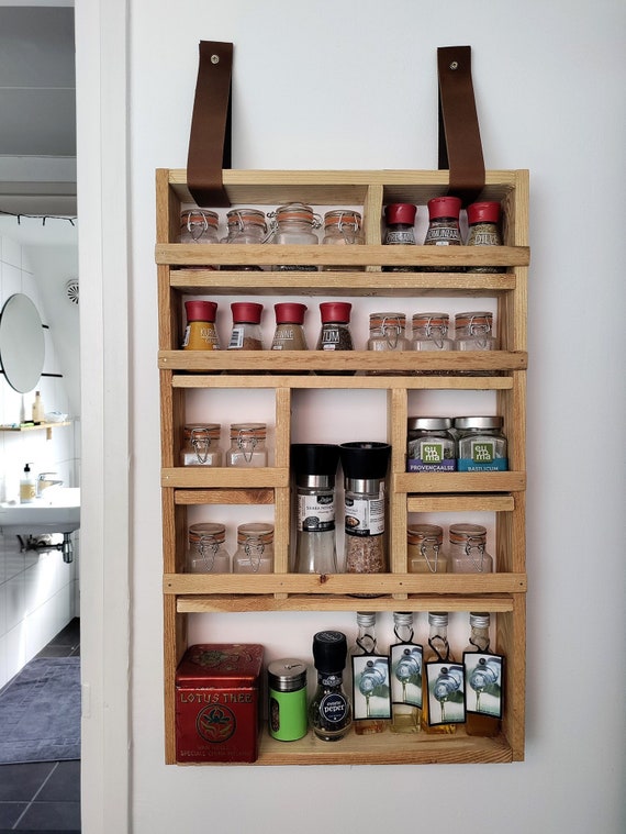 Handmade Rustic Wooden Spice Rack Kitchen Storage (Wall Mountable On  Request)