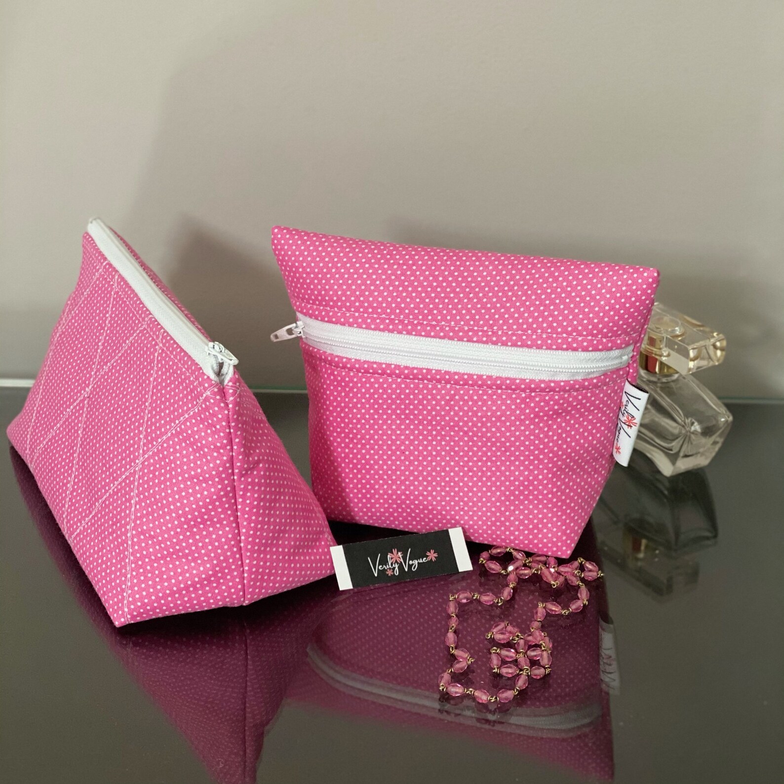 Verilyvogue Cosmetic Bag Set Classic Mini Bag Set in Pink. Etsy UK