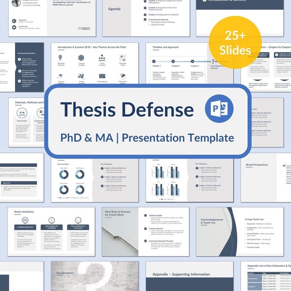 Thesis Defense Presentation Template | PhD Masters MA Academic Viva Powerpoint | Student Dissertation Slide Deck Template | PPT or Canva