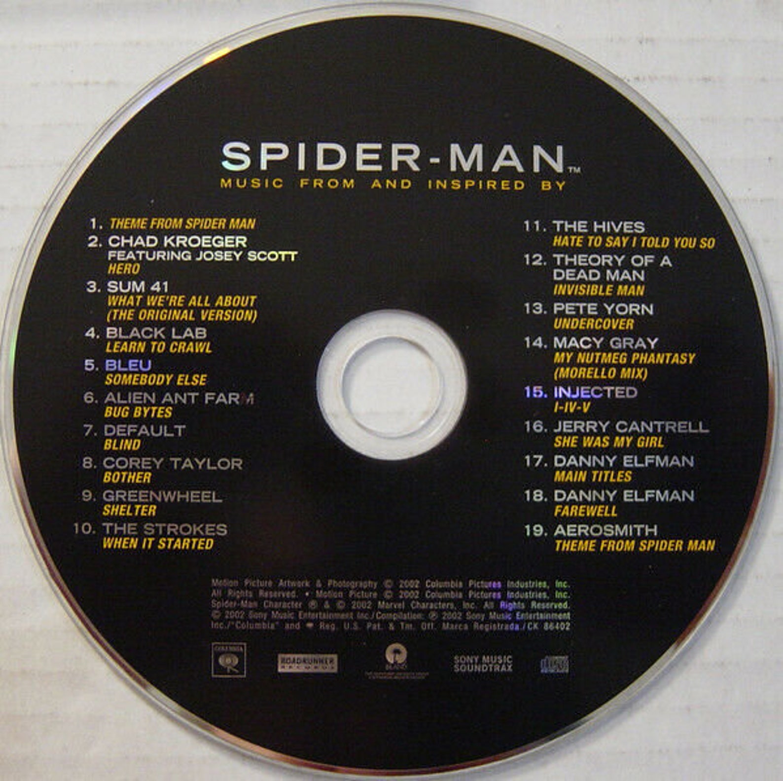 Spiderman Soundtrack CD 2002 Columbia Records CK 86402 3D Etsy