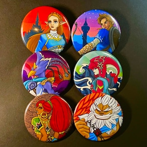 Legend of Zelda Breath of the Wild Champions Button Collection