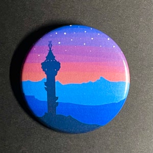 Legend of Zelda: Breath of the Wild- Twilight Sheikah Tower Pinback Button