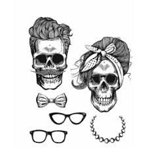 Scary Skulls  Clear Stamps, Brand New!