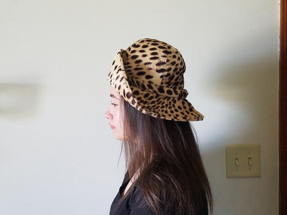 VINTAGE MR. HI\'S CLASSIC BROWN & PINK ANIMAL PRINT WIDE BRIM HAT Vintage Mr.Hi main image 3