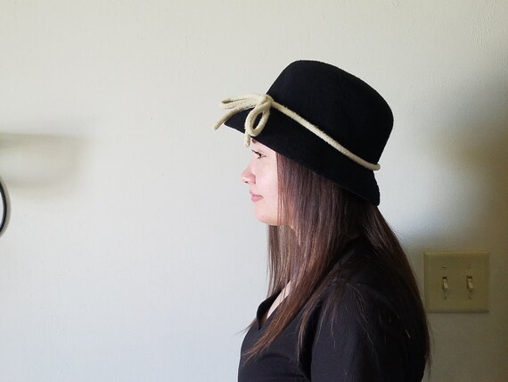 Kangol Black Bucket Hat with Removable Bow - image 2