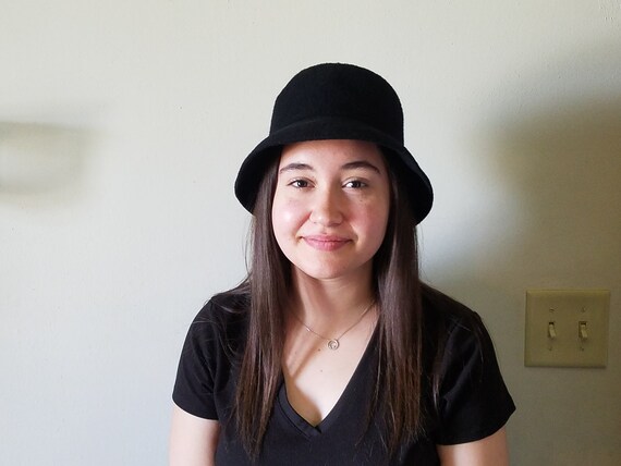 Kangol Black Bucket Hat with Removable Bow - image 3