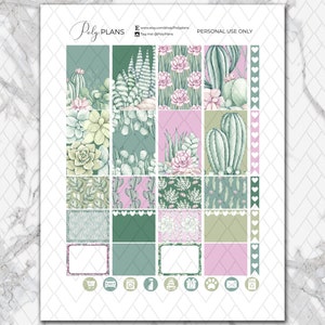 Succulents | Plant Lover Happy Planner Weekly Printable Stickers ...