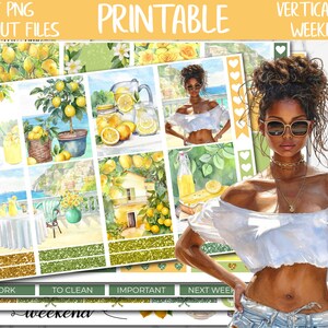 Lemonade | Summer Lemons Erin Condren Planner Printable Weekly Stickers, ECLP Digital Stickers, Fruits Weekly Planner Sticker Kit, Cut Files