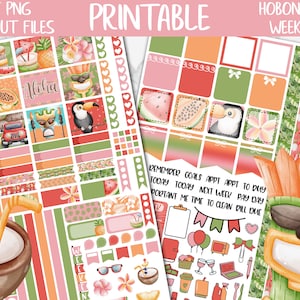 Tropical Oasis Weekly Mini Kit, Paradise, Summer Planner Sticker