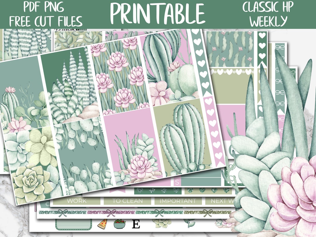 Succulents | Plant Lover Happy Planner Weekly Printable Stickers ...