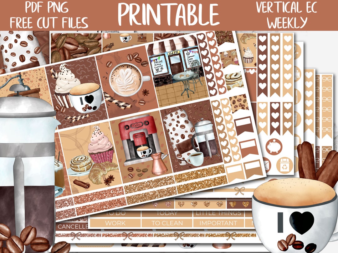 Coffee Lover | Coffee Shop Erin Condren Printable Sticker Kit, ECLP ...