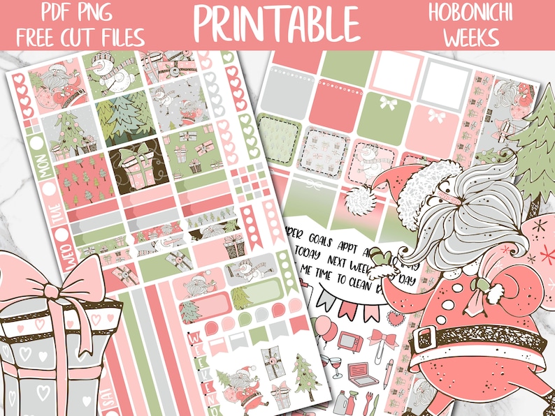 Merry Christmas | Holidays Hobonichi Weeks Printable Planner Stickers ...