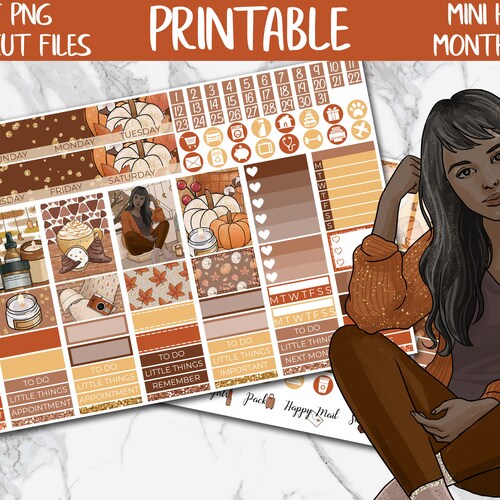 Mini Happy Planner November November Monthly Printable Kit | Etsy