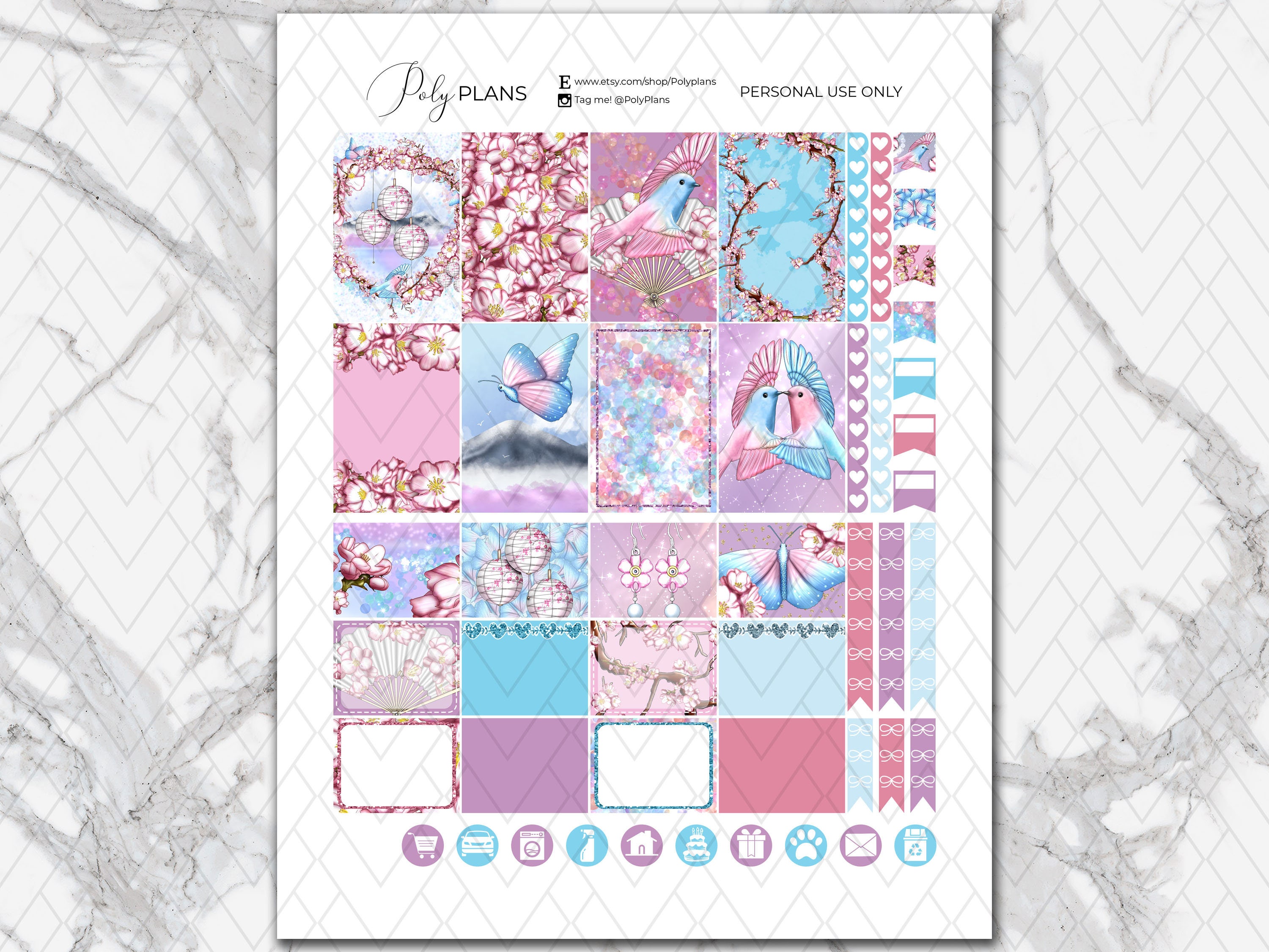 Cherry Blossom Spring Classic Happy Planner Printable Weekly | Etsy