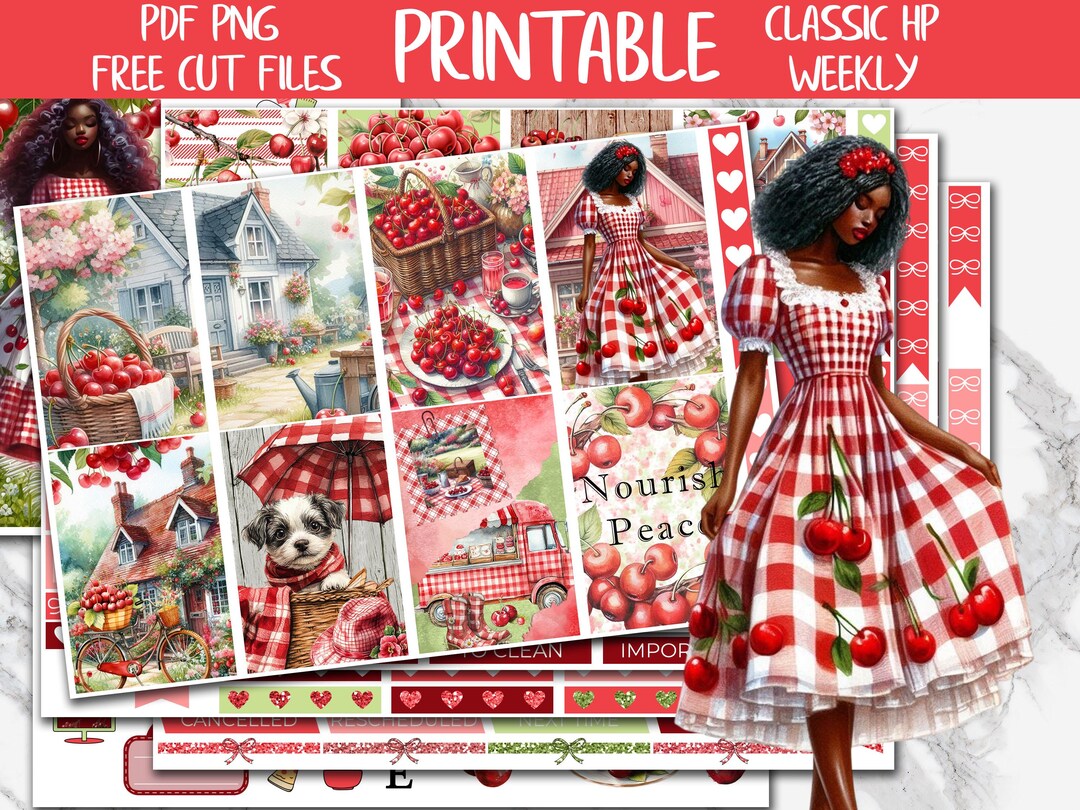 Cherry Summer | Classic Happy Planner Printable Weekly Sticker, Happy ...
