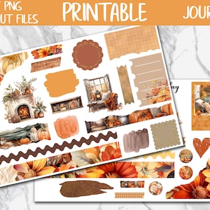 Autumn | Bullet Journal Printable Stickers, Diary Digital Stickers PNG ...