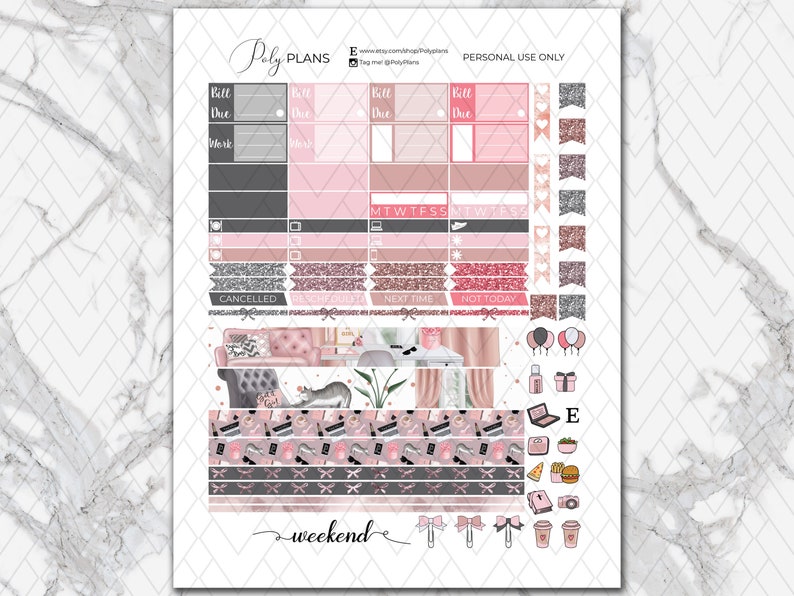 Get It Girl Boss Girl Classic Happy Planner Weekly Stickers - Etsy