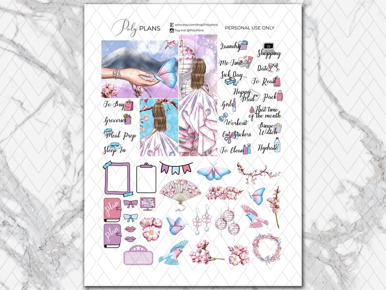 Cherry Blossom Spring Classic Happy Planner Printable Weekly | Etsy