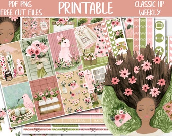 Bloom | Spring Floral Classic Happy Printable Planner Stickers, Happy Planner Weekly Digital Stickers, Flowers Weekly Planner Sticker Kit