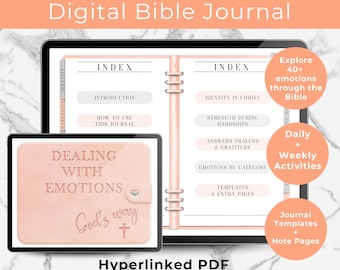 Dealing with Emotions | Digital Bible Journal, Christian Faith Journal, Digital Bible Study for Goodnotes, Notability, Hyperlinked PDF