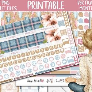 Snug | Winter Printable Planner Stickers, Cozy Erin Condren January Monthly Planner Sticker, Digital Stickers, Hot Cocoa Monthly Sticker Kit