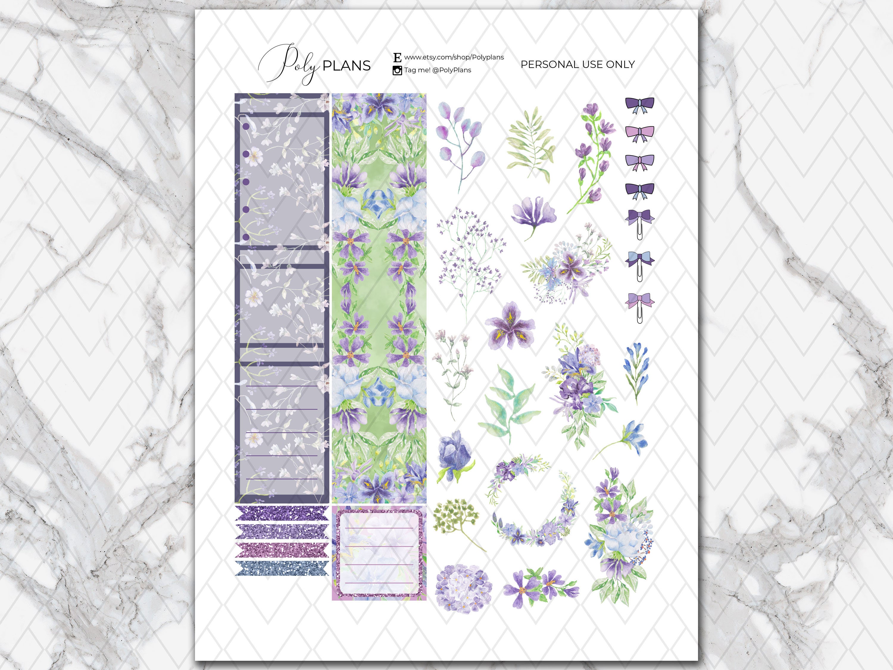 Lilac Fields | Printable Planner Stickers, Lavender Erin Condren ...