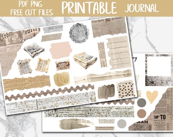 In The News | Bullet Journal Printable Sticker, Newspaper Ephemera Diary Digital Sticker, Reading Journal Stickers, Bujo Journaling Stickers