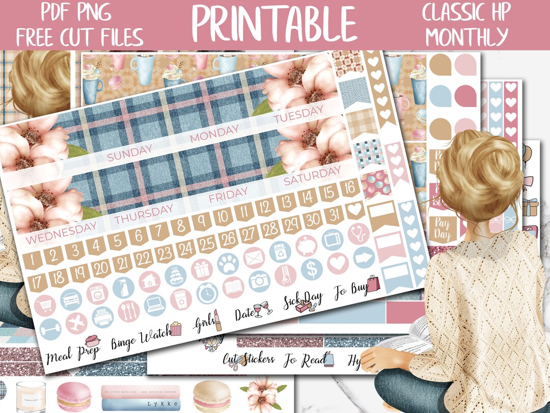 Snug | Winter Classic Happy Planner Printable Monthly Sticker Kit, Cozy ...