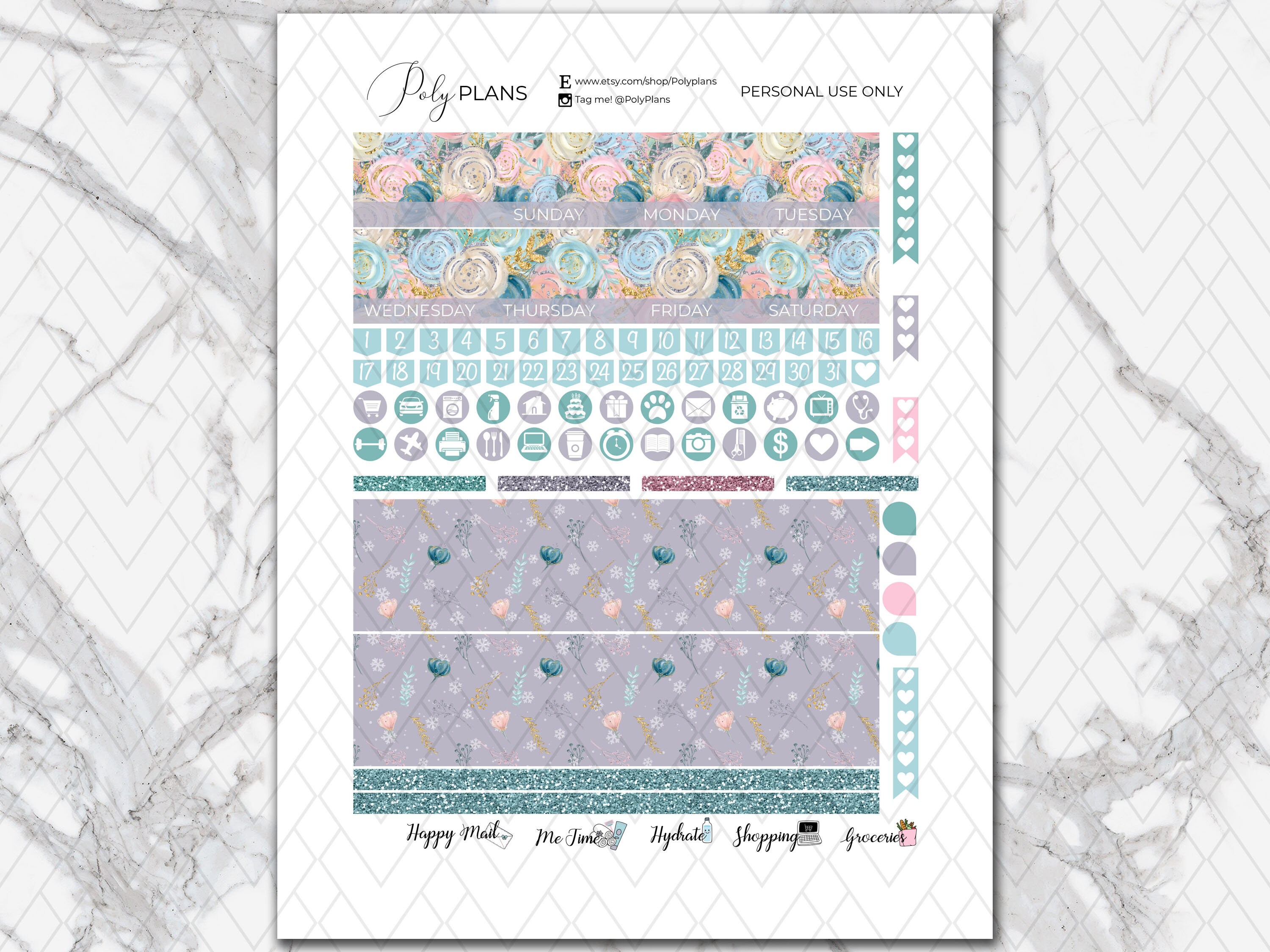 Artic Life | Winter Classic Happy Planner Printable Monthly Stickers ...