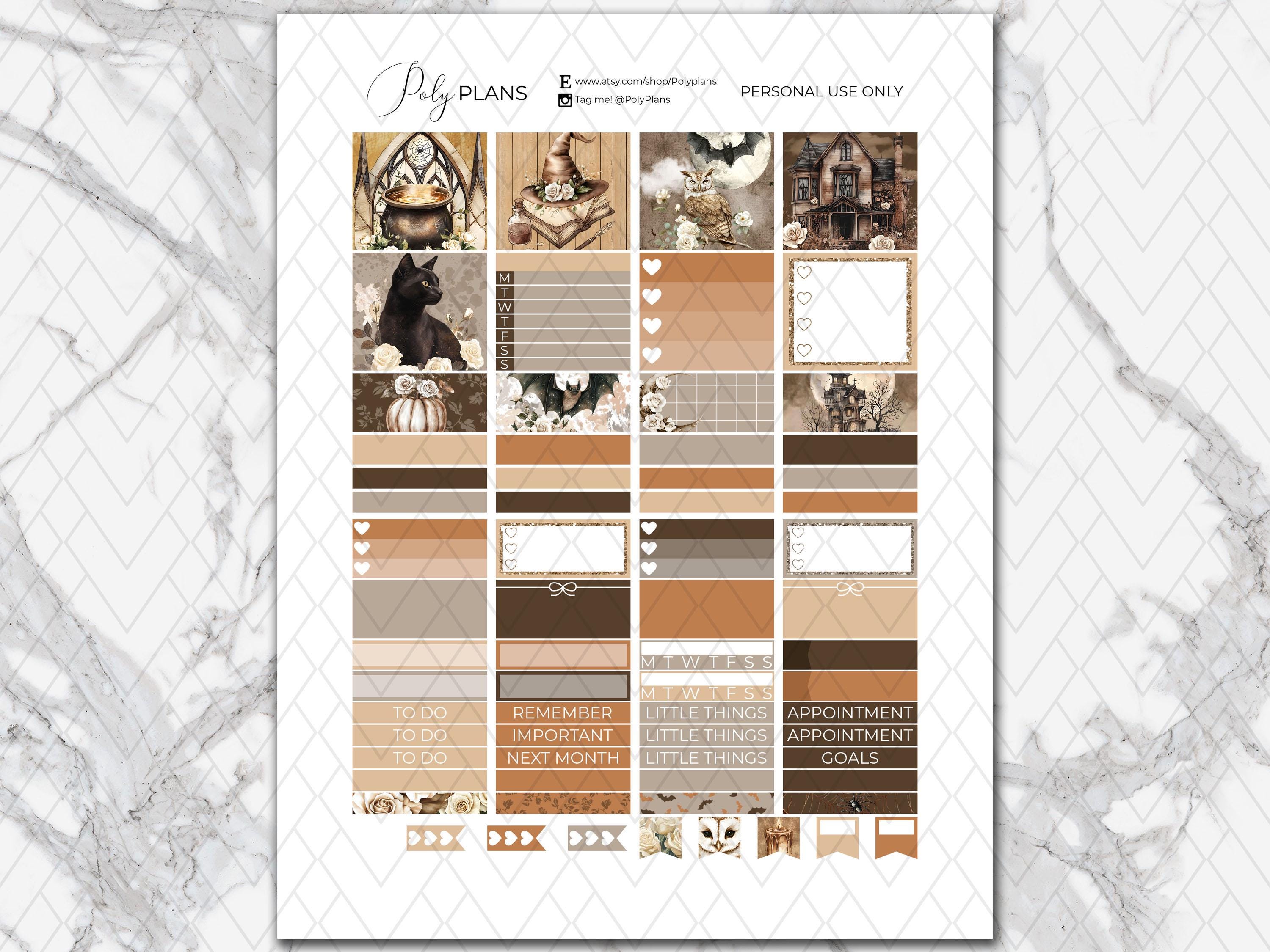 Warm Halloween | Erin Condren Printable Stickers Bundle, Weekly Planner ...