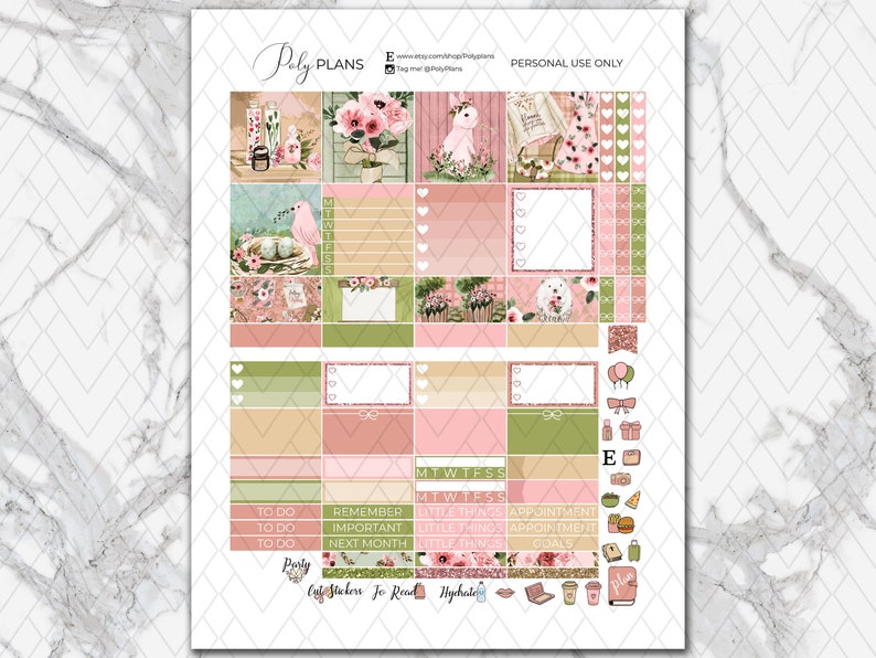 Bloom | Spring Classic Happy Planner Printable Monthly Stickers, Floral ...