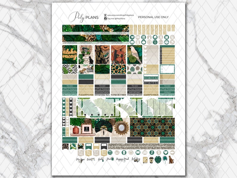 Tropical Jungle | Vacation MINI Happy Planner Printable Planner ...