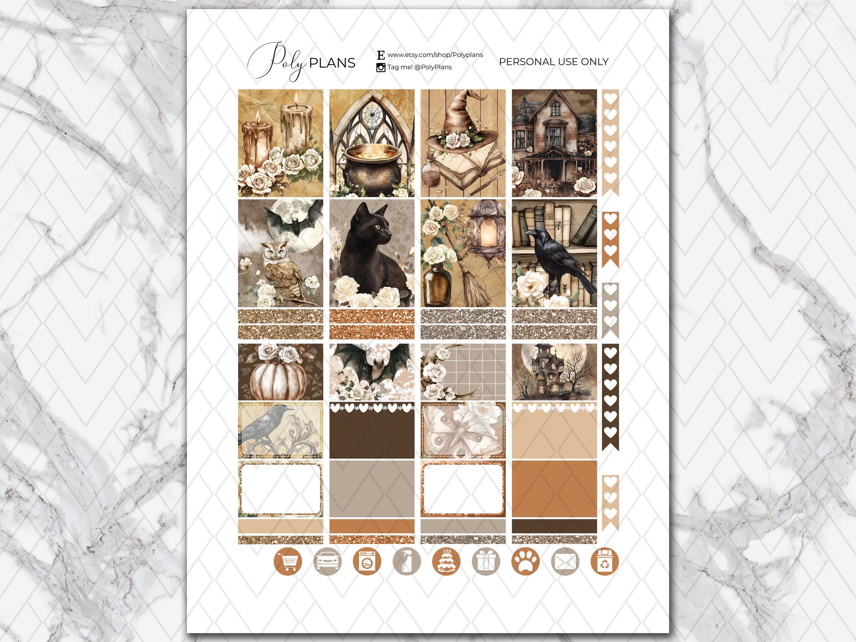 Warm Halloween | Erin Condren Printable Stickers Bundle, Weekly Planner ...