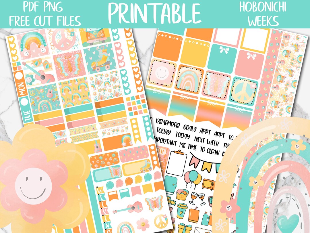 Groovy | Happy Groove Hobonichi Weeks Printable Planner Stickers ...