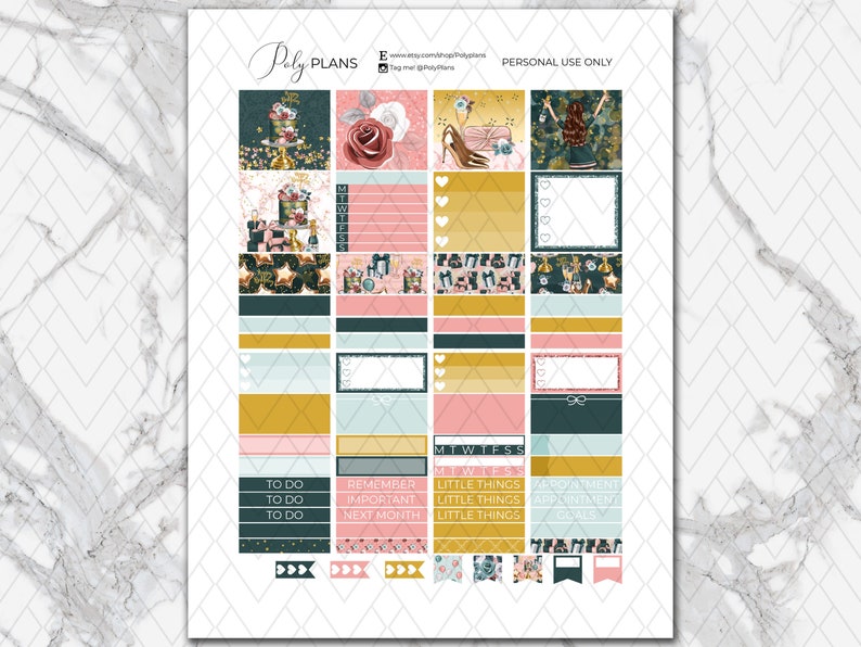 Birthday Party | Printable Planner Stickers, Erin Condren Birthday ...