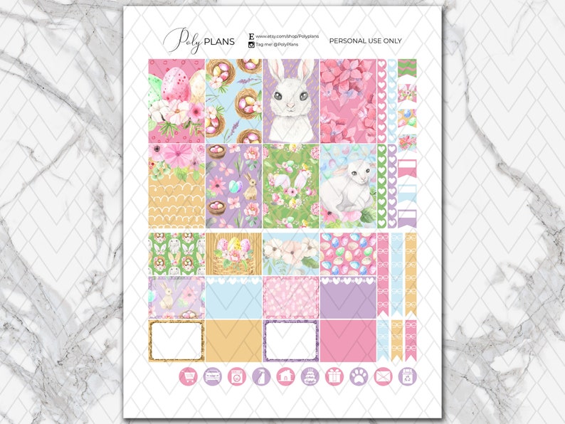 Easter | Bunny Classic Happy Planner Weekly Stickers Printable, Spring ...