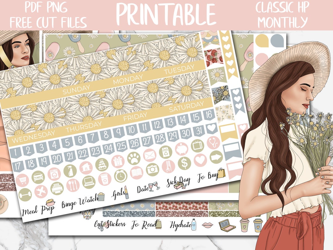 Daisies | Spring Classic Happy Planner Printable Monthly Stickers ...