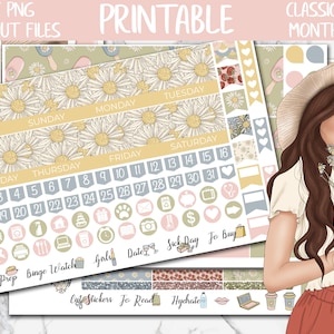 Daisies | Spring Classic Happy Planner Printable Monthly Stickers ...