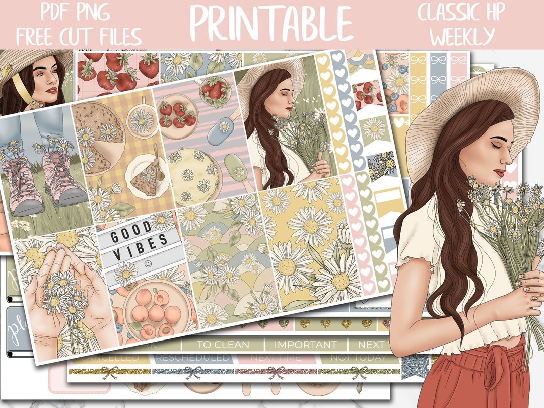 Daisies | Spring Classic Happy Planner Printable Weekly Sticker, Happy ...