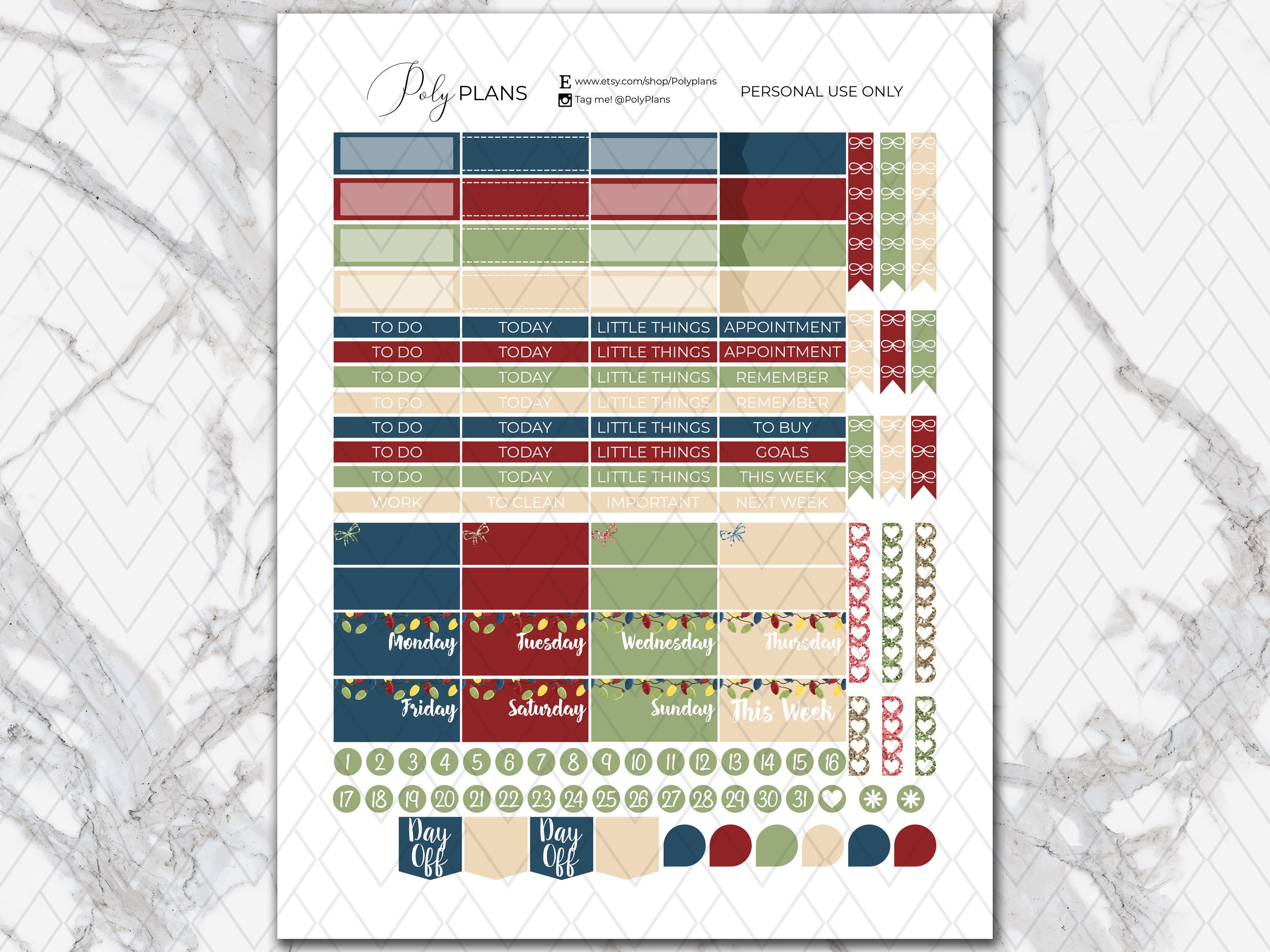 Sweet Winter | Erin Condren Printable Planner Stickers, Christmas ...
