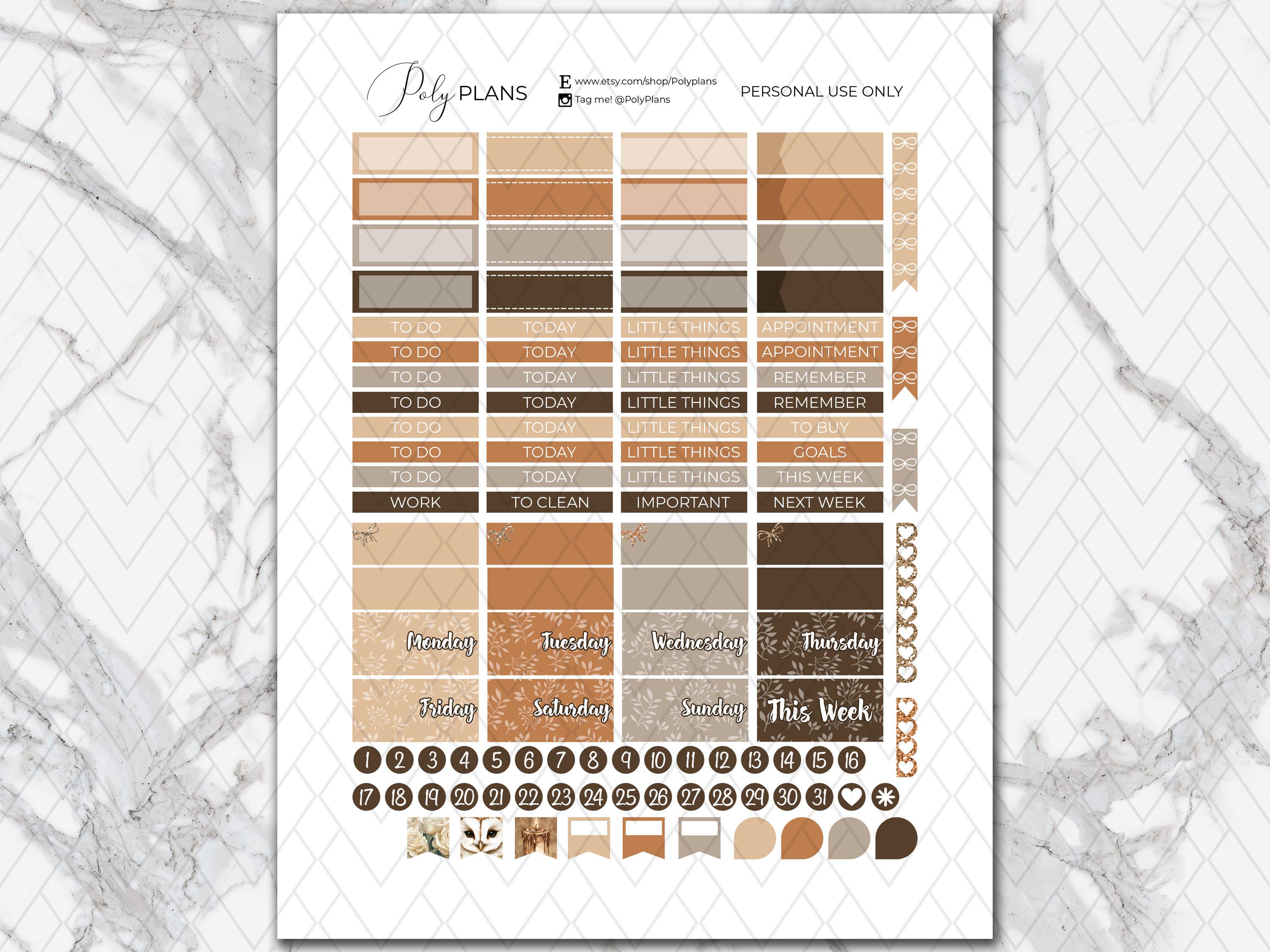 Warm Halloween | Erin Condren Printable Stickers Bundle, Weekly Planner ...