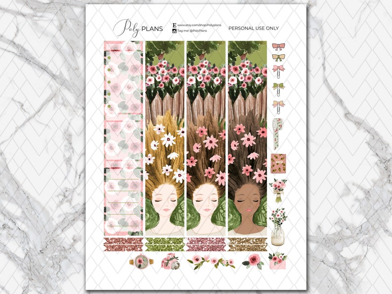 Bloom | Spring Classic Happy Planner Printable Monthly Stickers, Floral ...