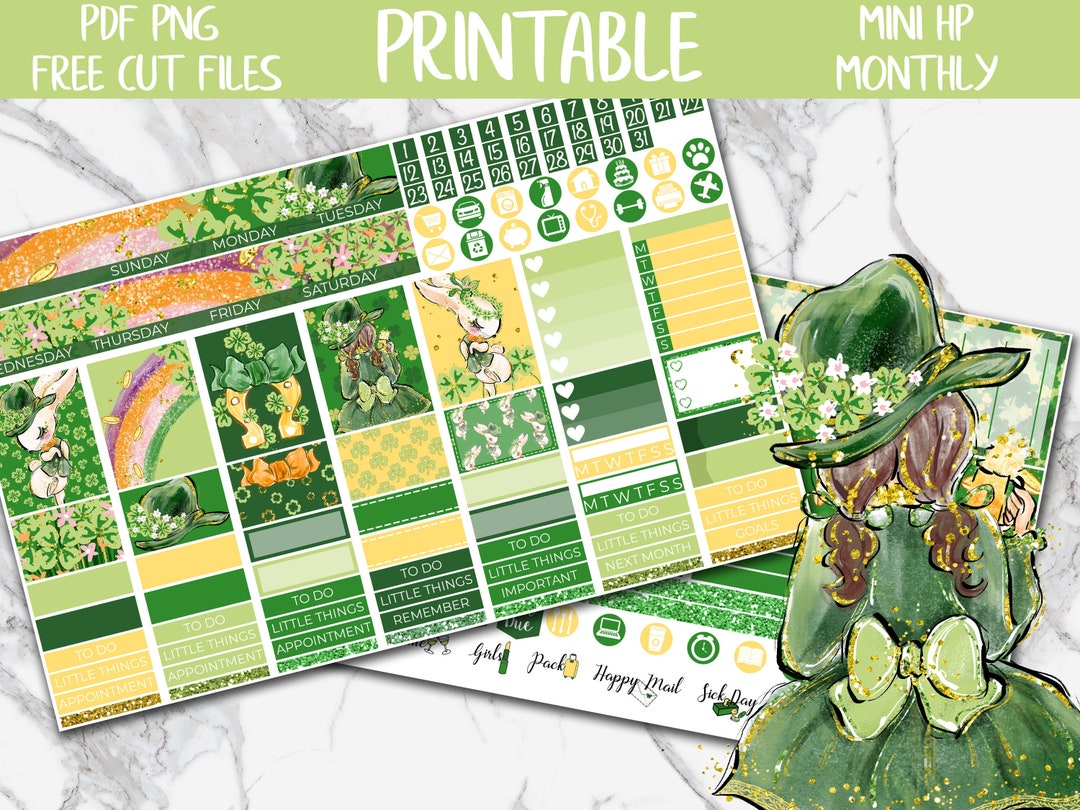 St Patricks Day | MINI Happy Planner Printable Planner Stickers, Irish ...
